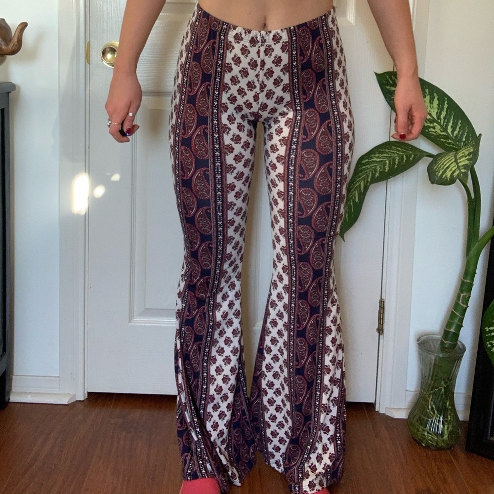 Floral Boot Cut Flare Pants hippie pants